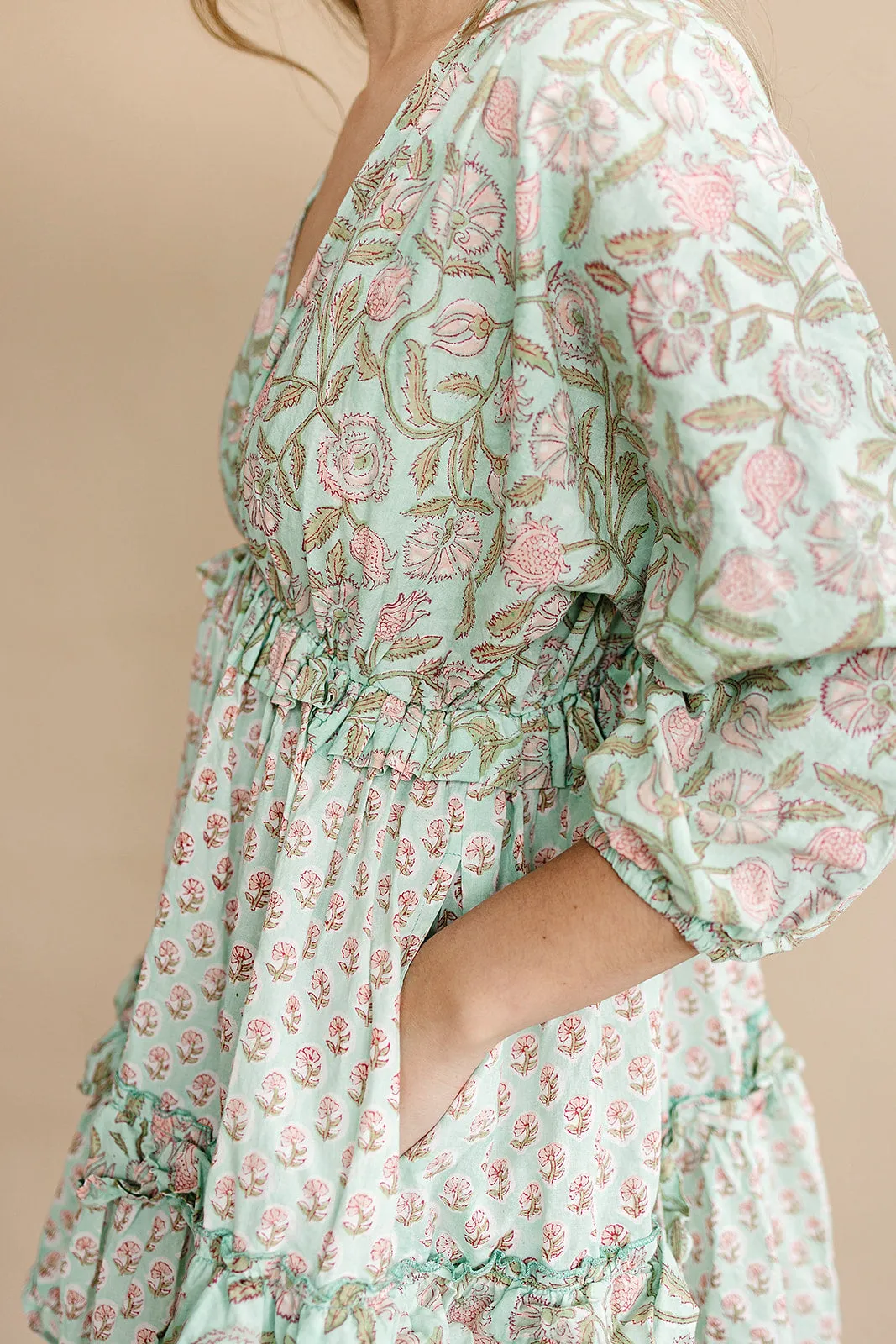 Mynah signature dress-'MINT CLOUD'-mini length-one size
