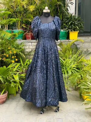 Navy Blue Sequin Gown