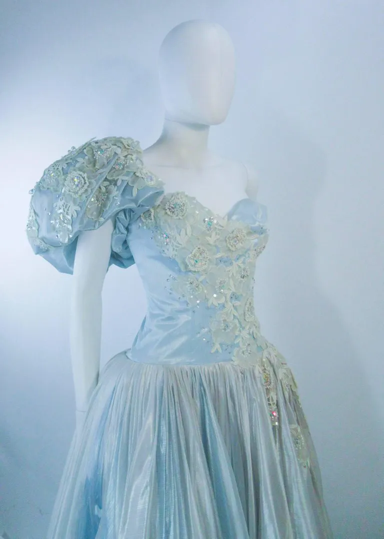 NOLAN MILLER Blue Gown, One Shoulder Size 2-4