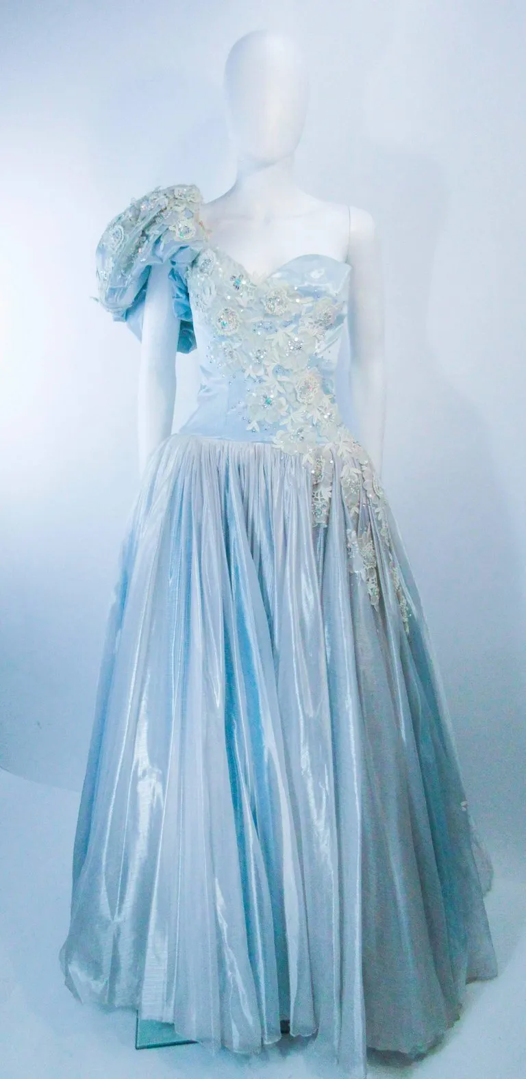 NOLAN MILLER Blue Gown, One Shoulder Size 2-4