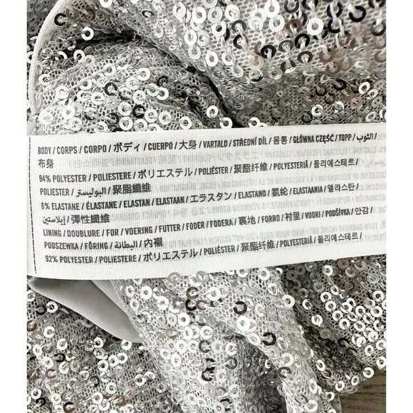NWT Abercrombie &amp; Fitch Scarlett Sequin Mini Skort XXS Silver Skirt