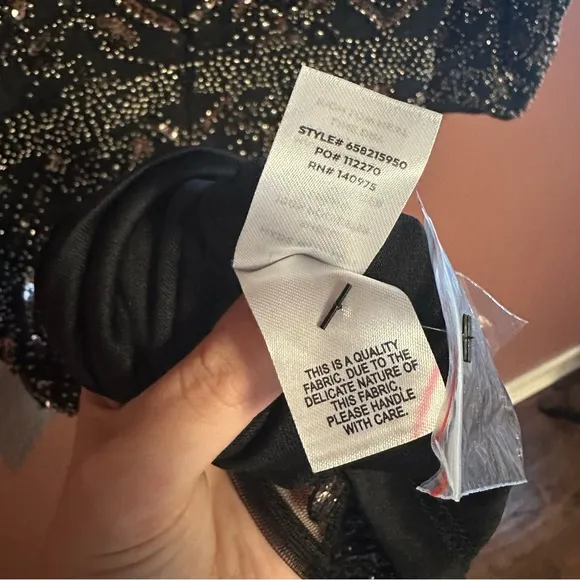 NWT Lulu’s sequin 3/4 sleeve mini cocktail dress lined size XS in black &amp; silver