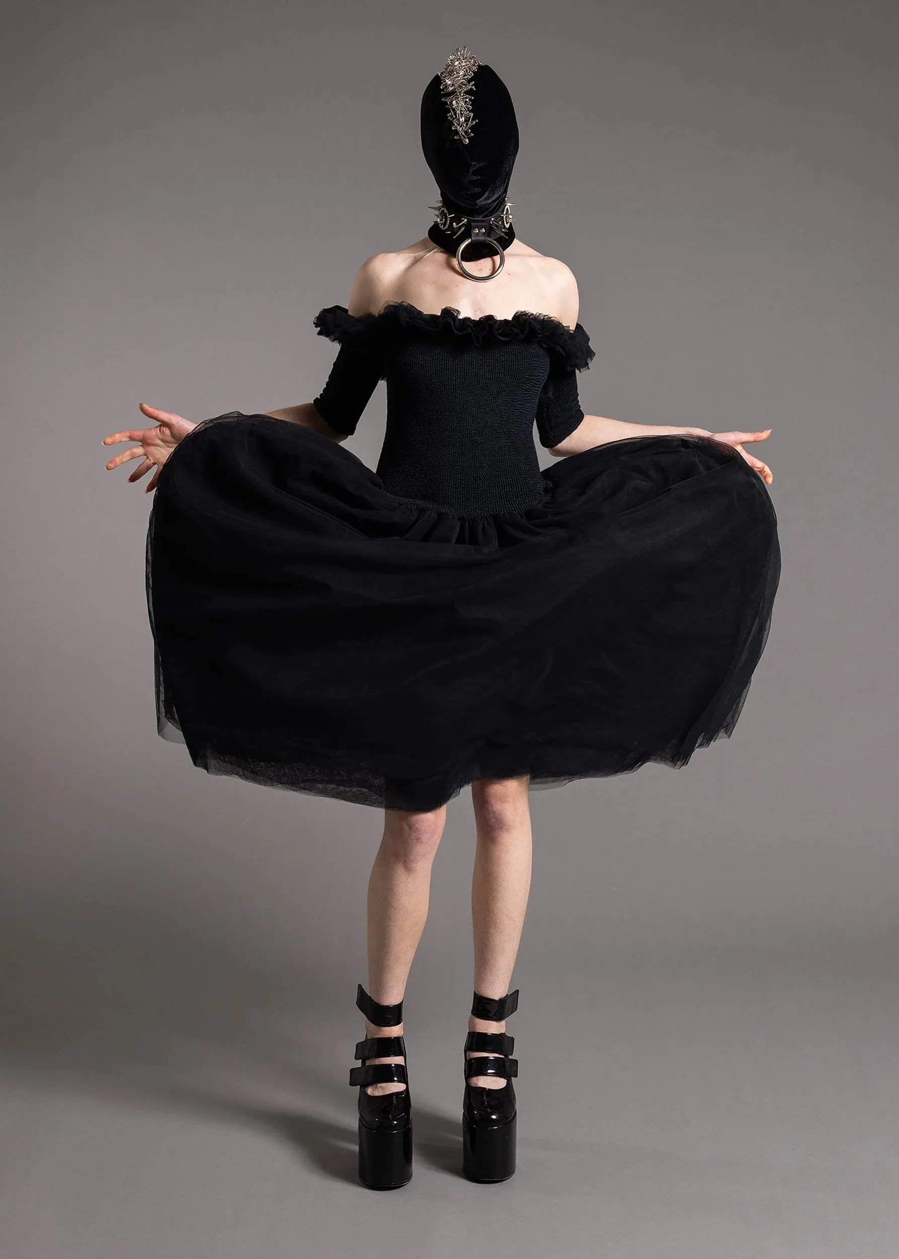 Off shoulder tulle dress