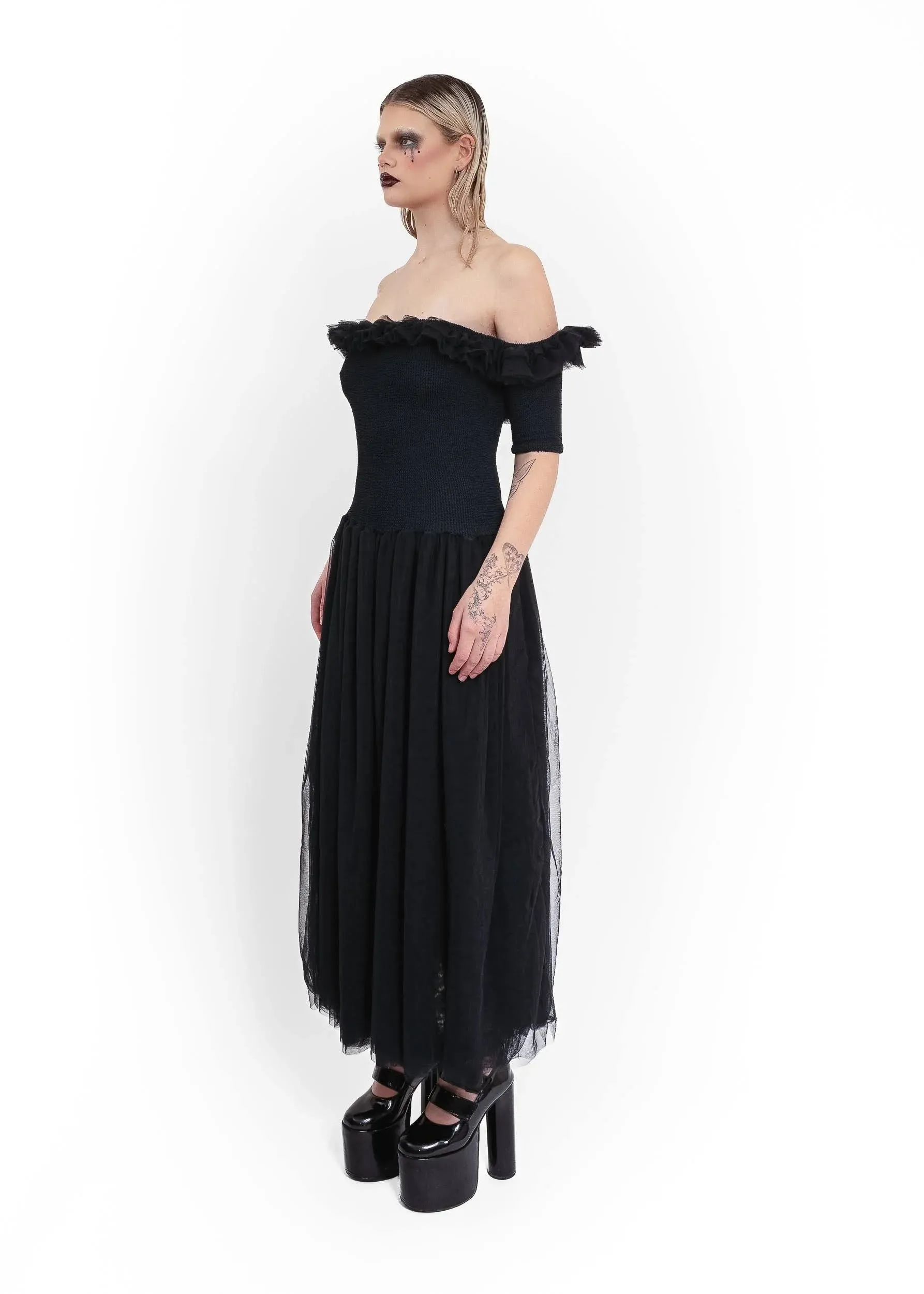 Off shoulder tulle dress