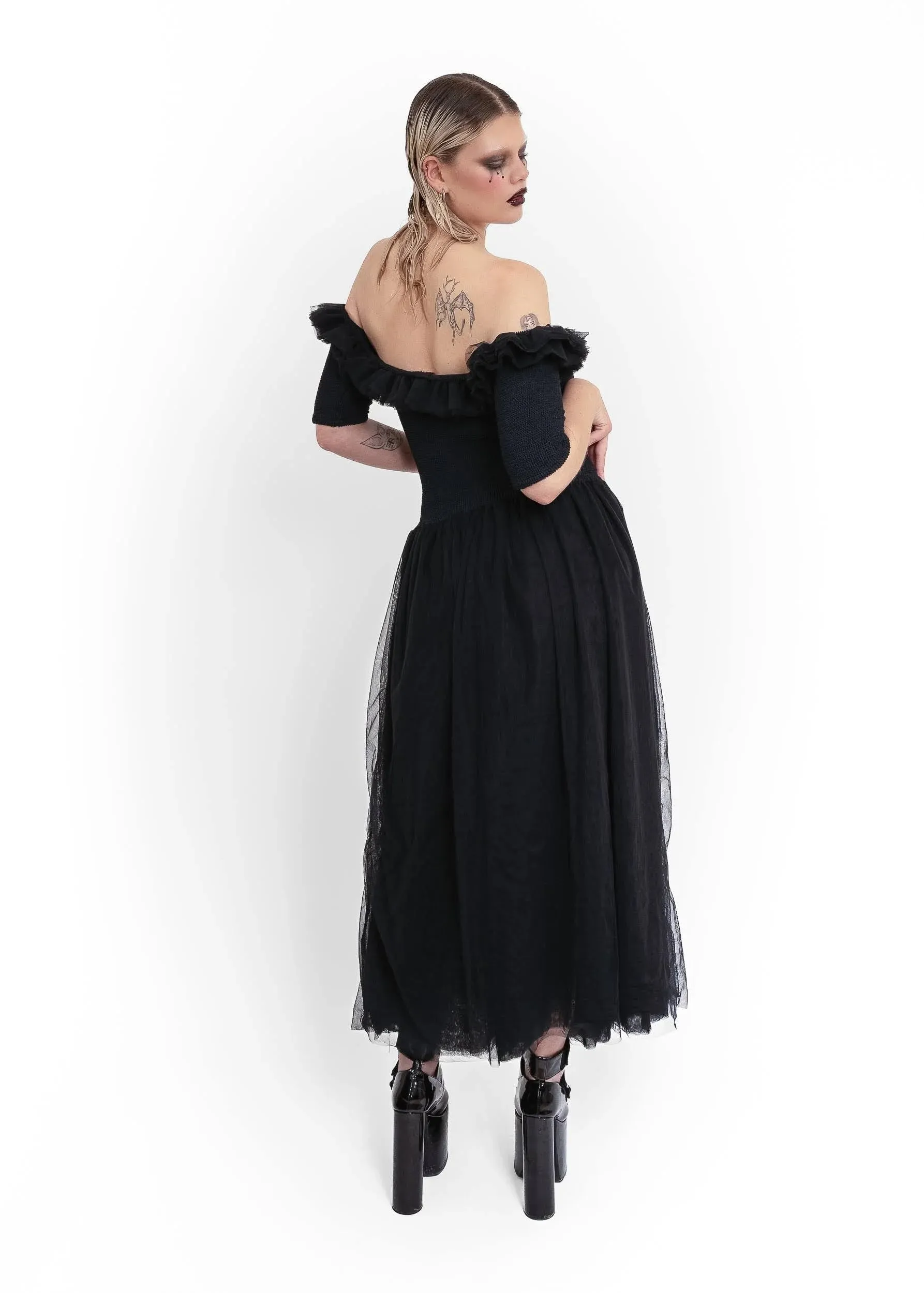 Off shoulder tulle dress