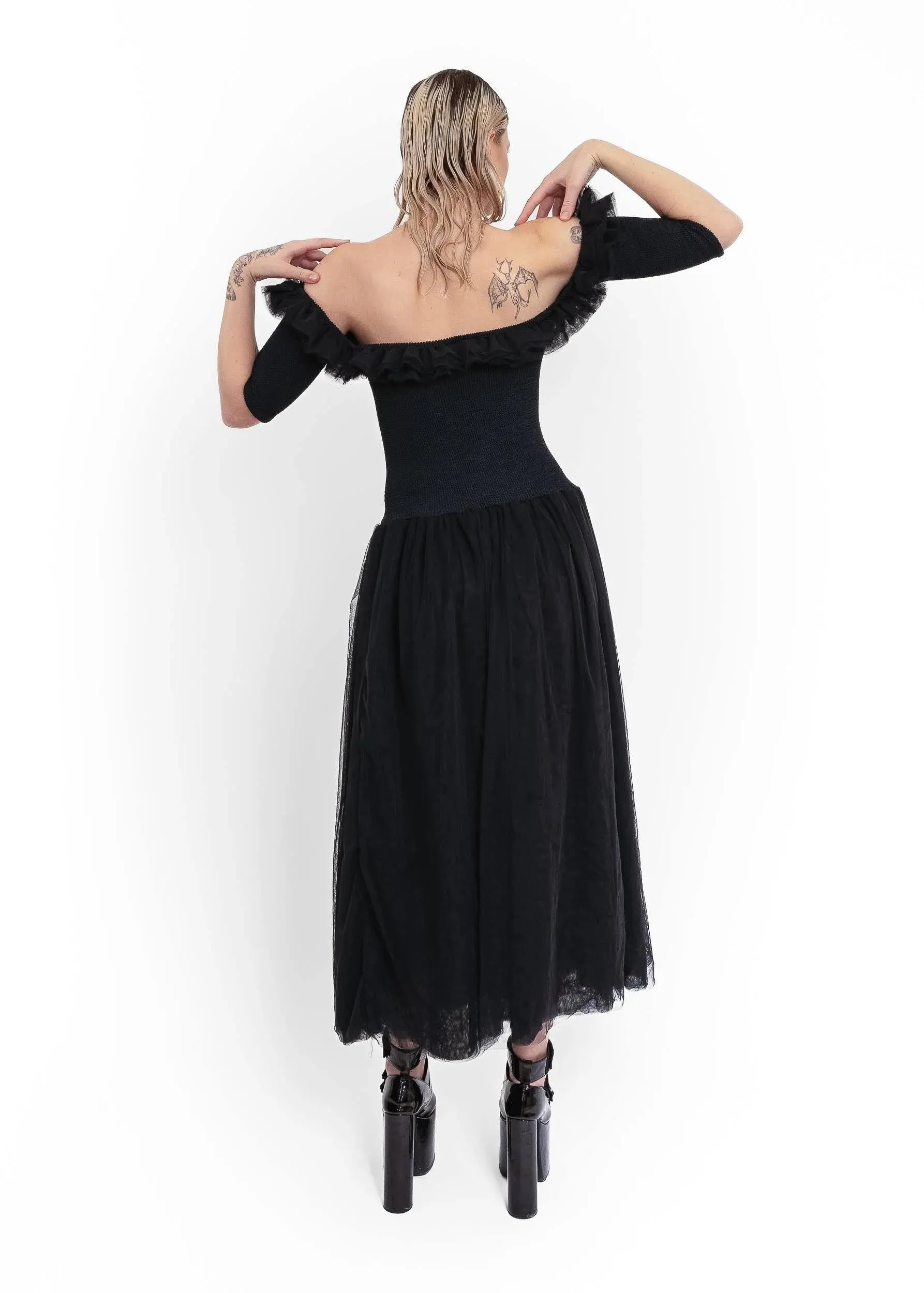 Off shoulder tulle dress