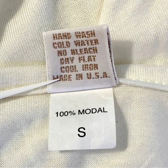 Only Hearts by Helena Stuart Long Slip Modal Lace Trim White Nightgown S