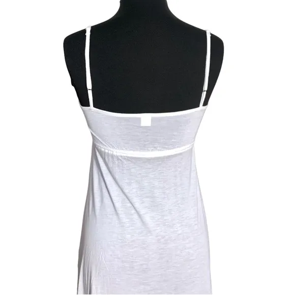 Only Hearts by Helena Stuart Long Slip Modal Lace Trim White Nightgown S
