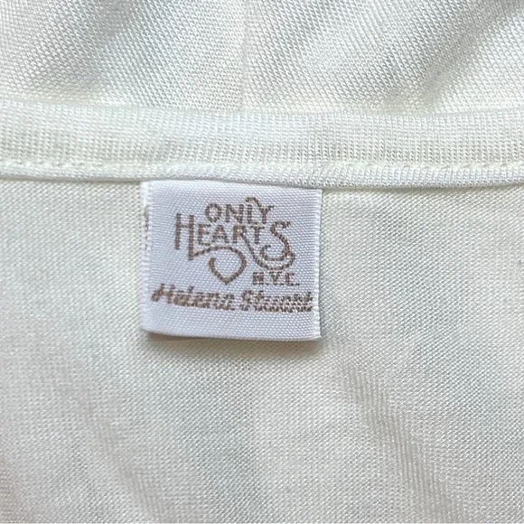 Only Hearts by Helena Stuart Long Slip Modal Lace Trim White Nightgown S