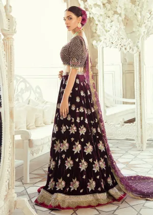 Pakistani Bridal Velvet Lehnga Choli for Wedding #J5103