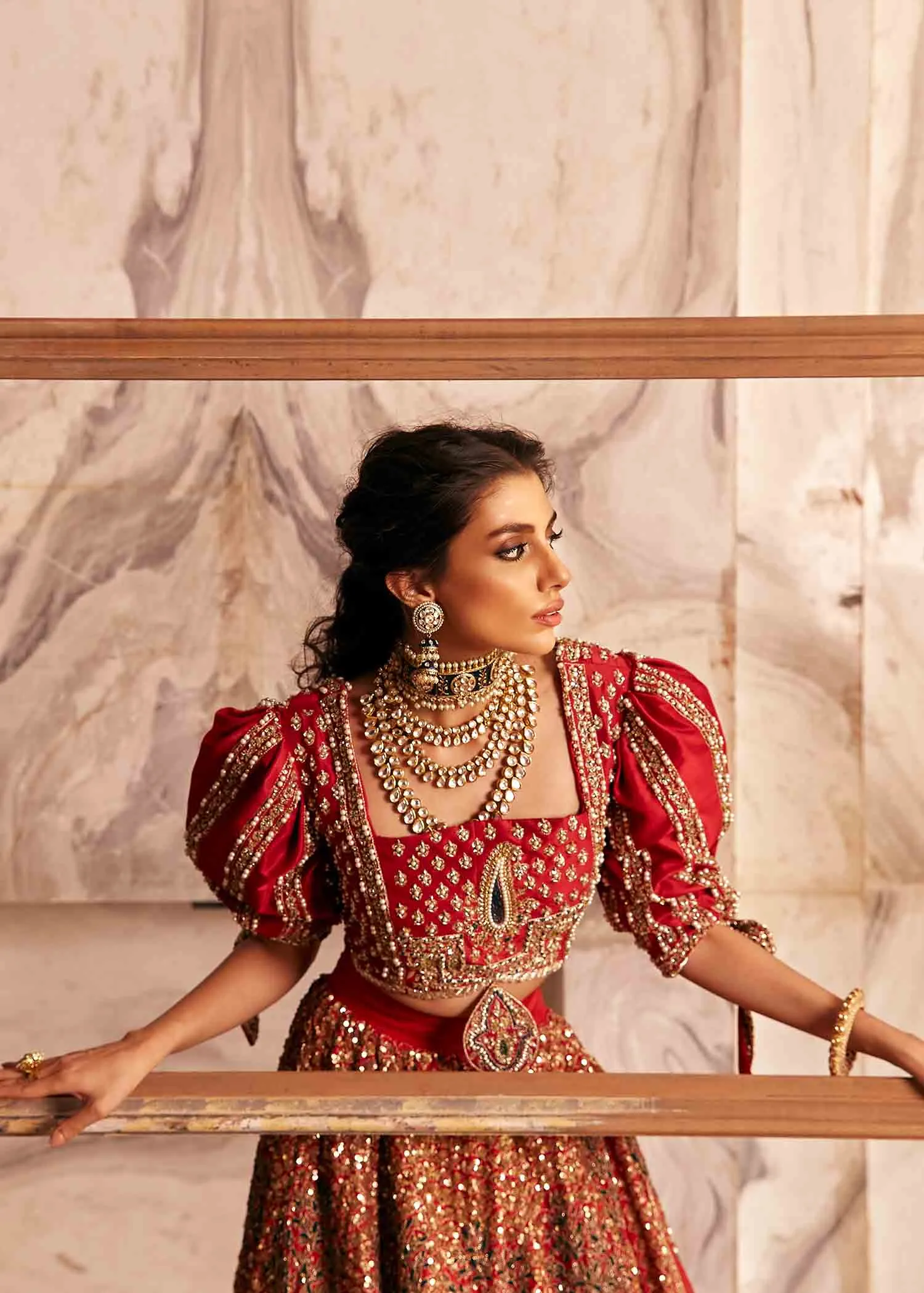 Pakistani Red Lehenga Dress for Bridal Wear
