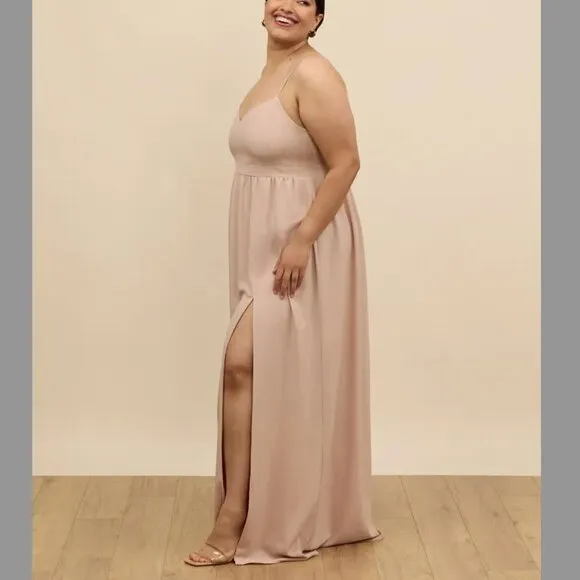 Park &amp; Fifth Sz XL Valdes‎ Dress Maxi Gown Taupe Dusty Blush Bridesmaid Formal