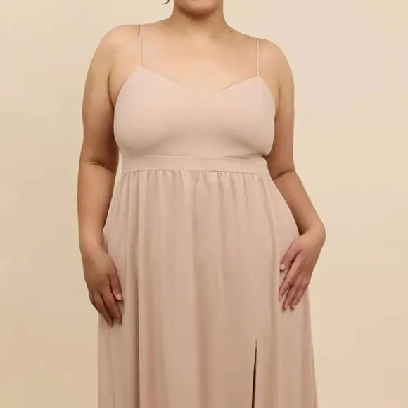 Park &amp; Fifth Sz XL Valdes‎ Dress Maxi Gown Taupe Dusty Blush Bridesmaid Formal