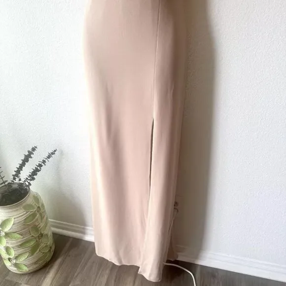 Park &amp; Fifth Sz XL Valdes‎ Dress Maxi Gown Taupe Dusty Blush Bridesmaid Formal