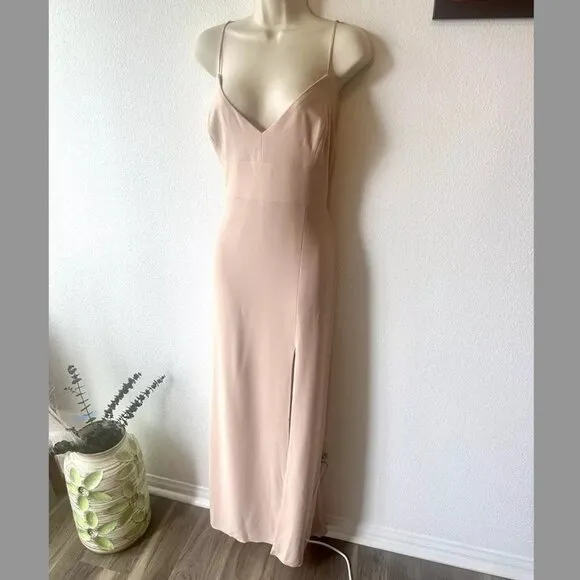 Park &amp; Fifth Sz XL Valdes‎ Dress Maxi Gown Taupe Dusty Blush Bridesmaid Formal
