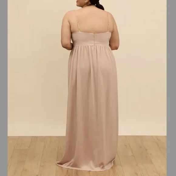 Park &amp; Fifth Sz XL Valdes‎ Dress Maxi Gown Taupe Dusty Blush Bridesmaid Formal