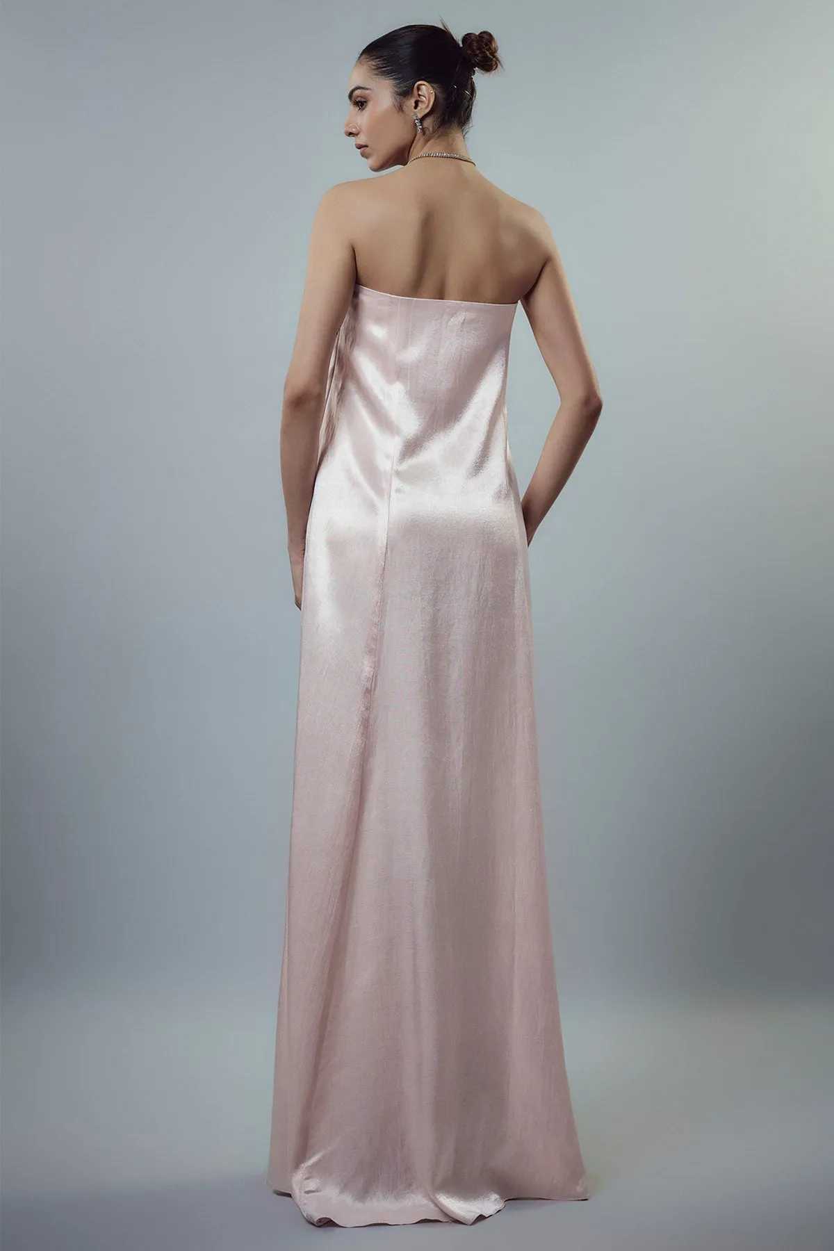 Pink Embellished A-Line Gown