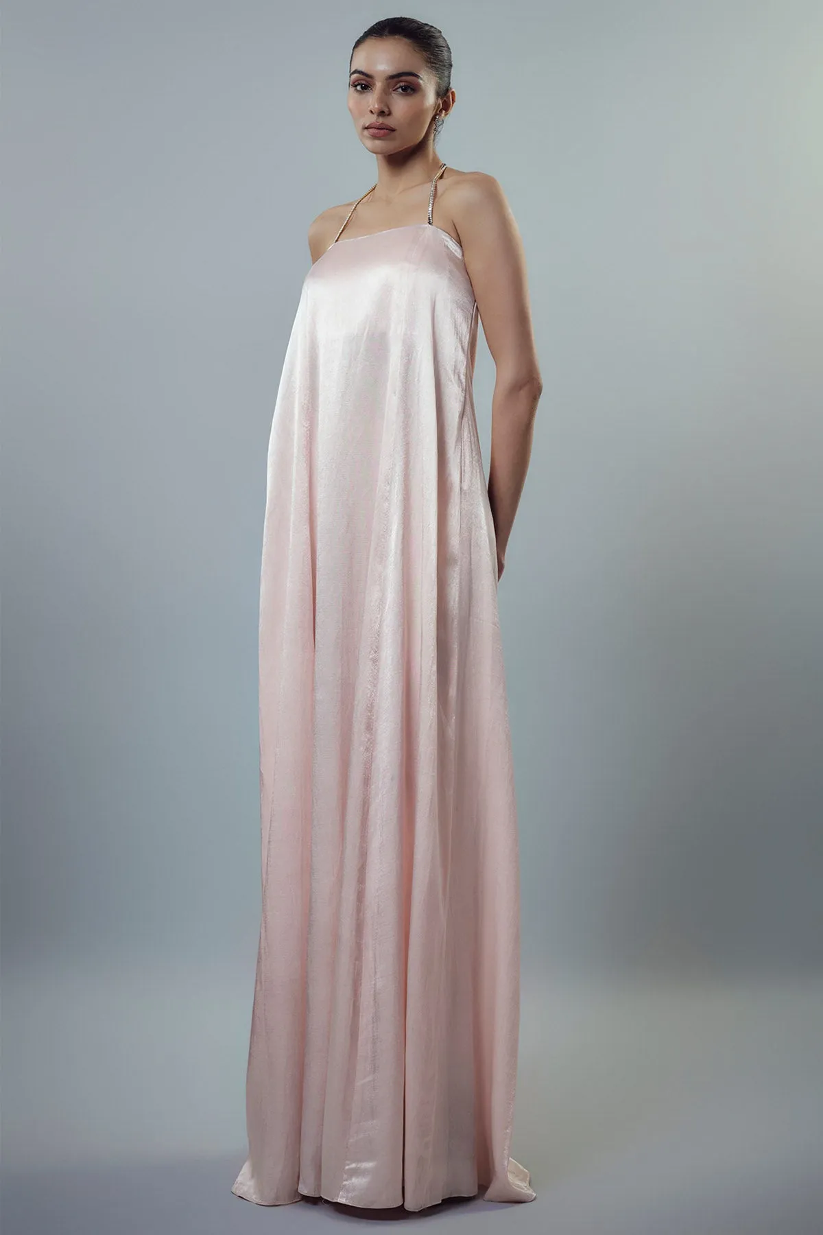 Pink Embellished A-Line Gown
