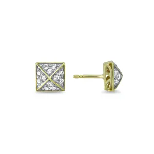 Possibility Pavé Stud Earring - 18K Gold Vermeil   CZ Blanc
