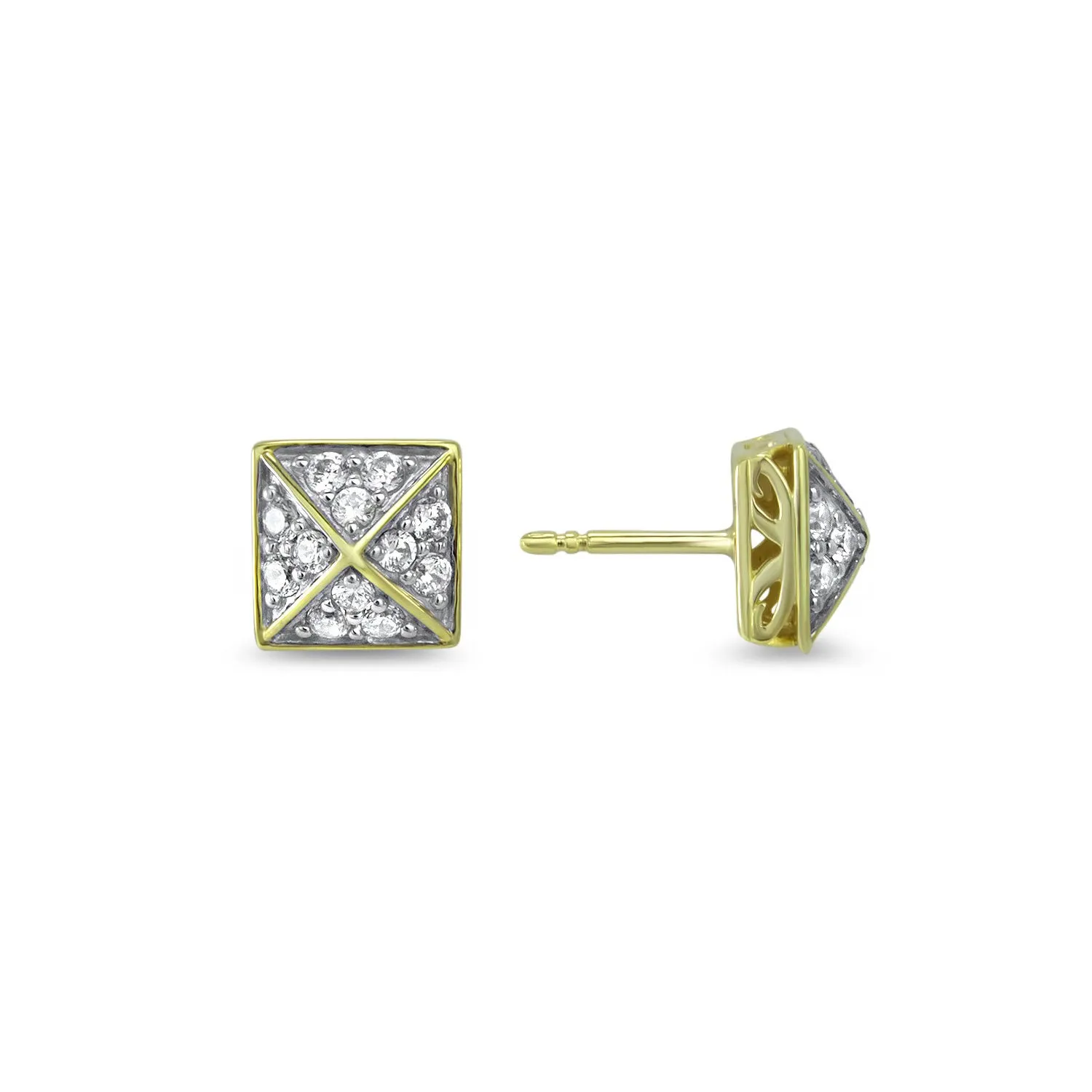 Possibility Pavé Stud Earring - 18K Gold Vermeil   CZ Blanc