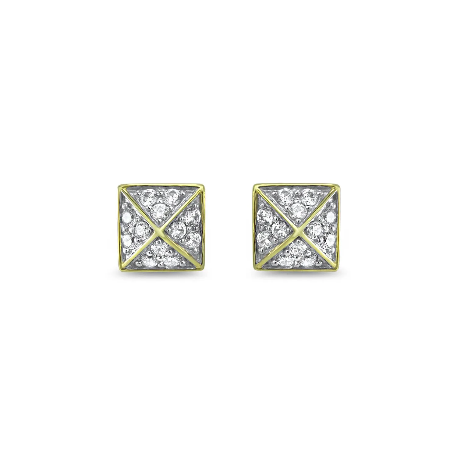 Possibility Pavé Stud Earring - 18K Gold Vermeil   CZ Blanc