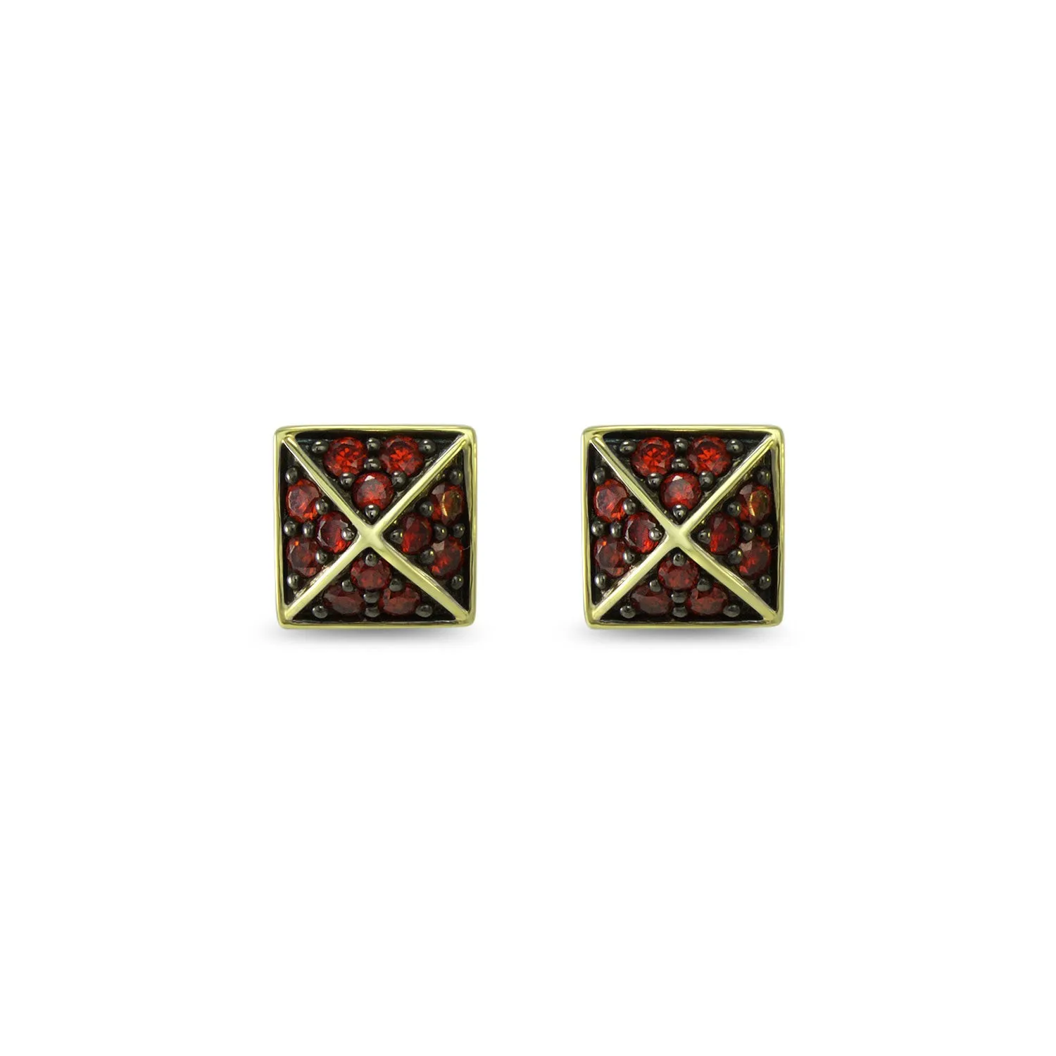 Possibility Pavé Stud Earring - 18K Gold Vermeil   CZ Rouge