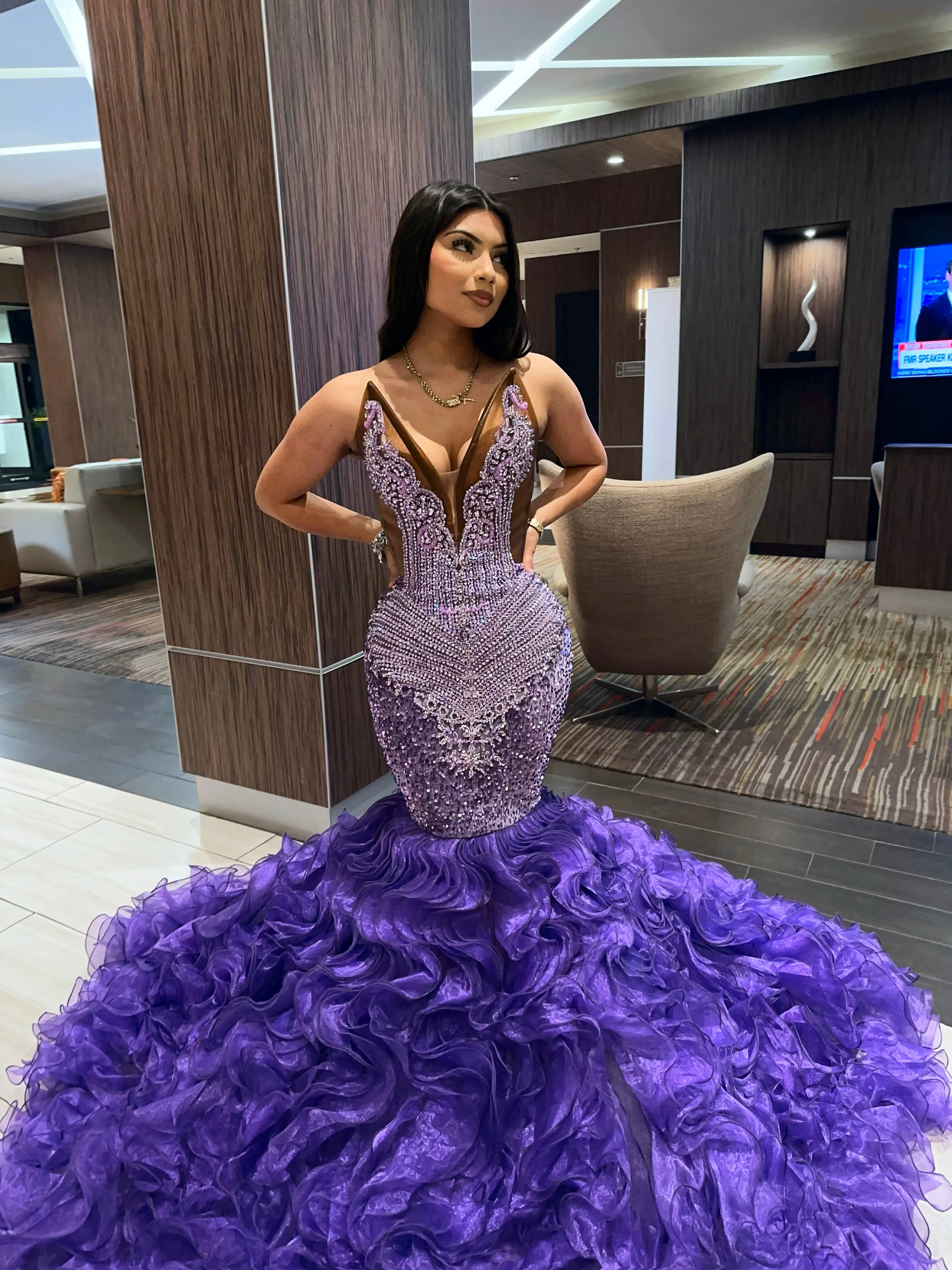 Precious Mermaid Gown in Purple