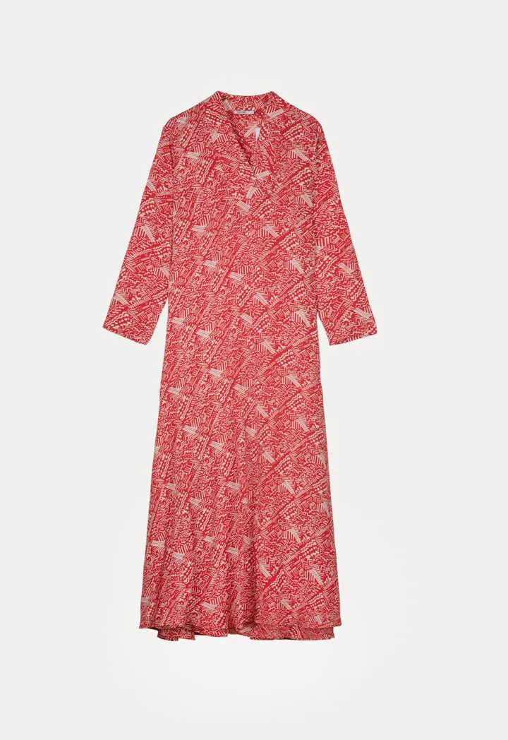 Printed Crepe Maxi Dress