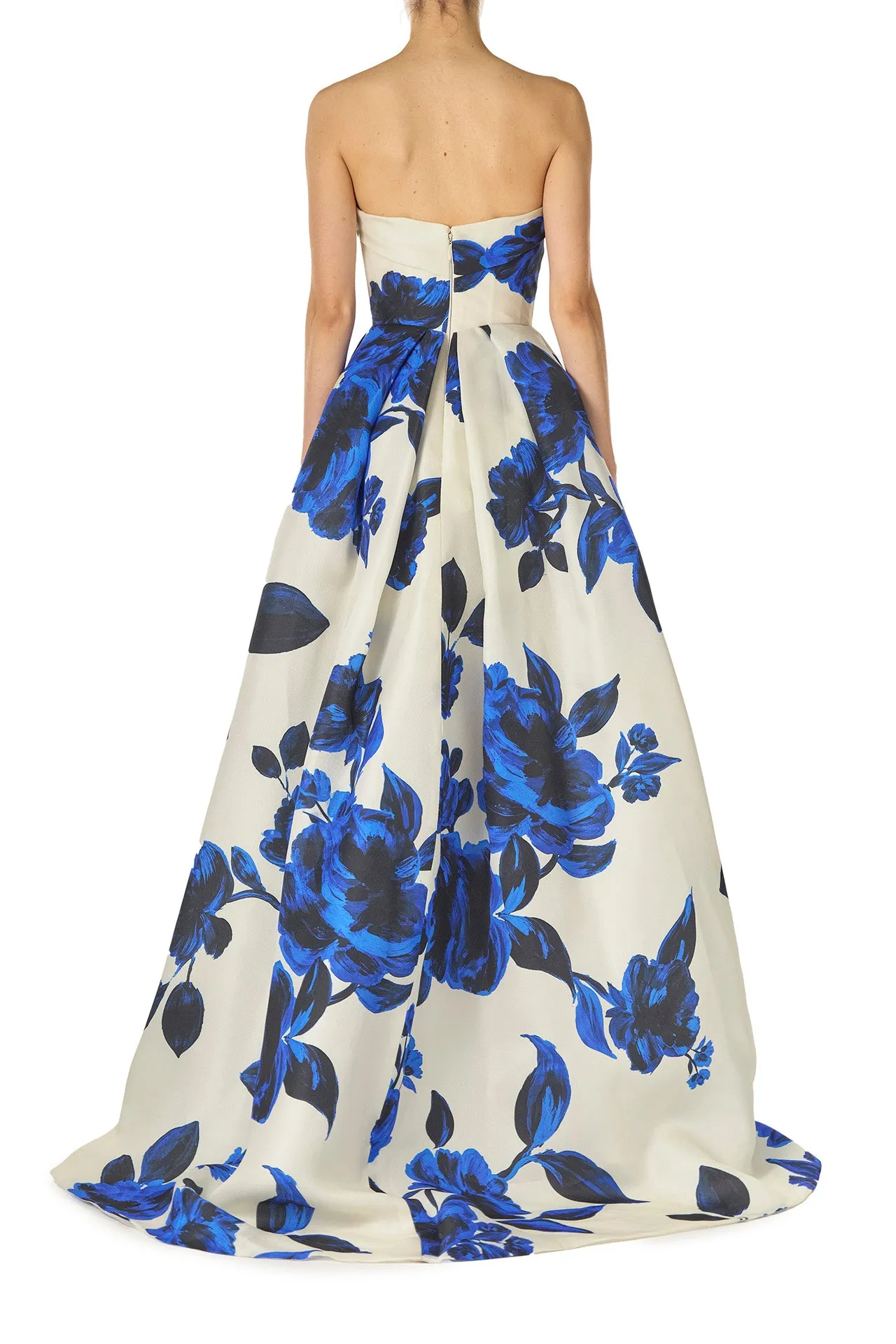 Printed Gazar Ball Gown