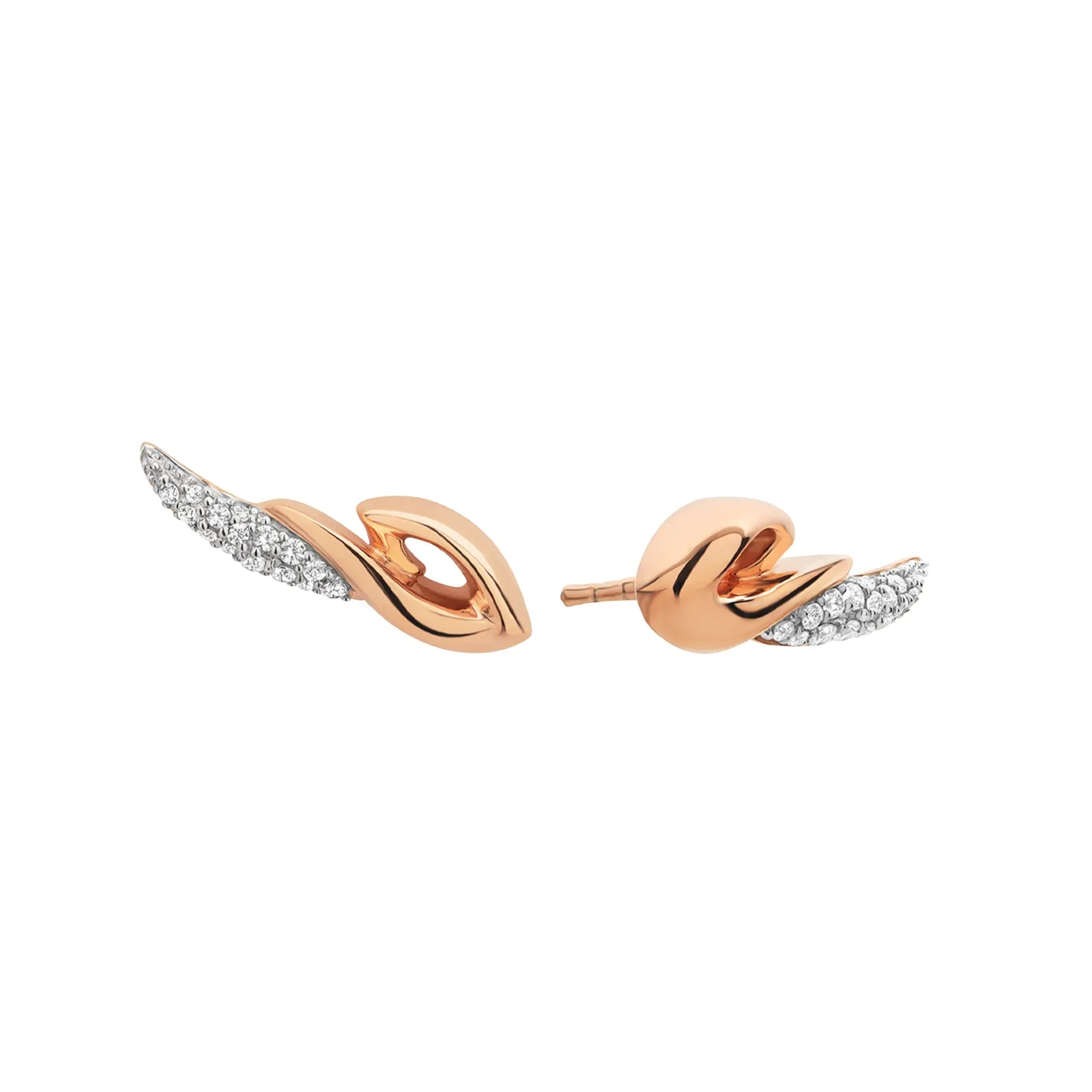 Promise Pavé Contour Earring - 18K Rose Gold Vermeil   CZ Blanc