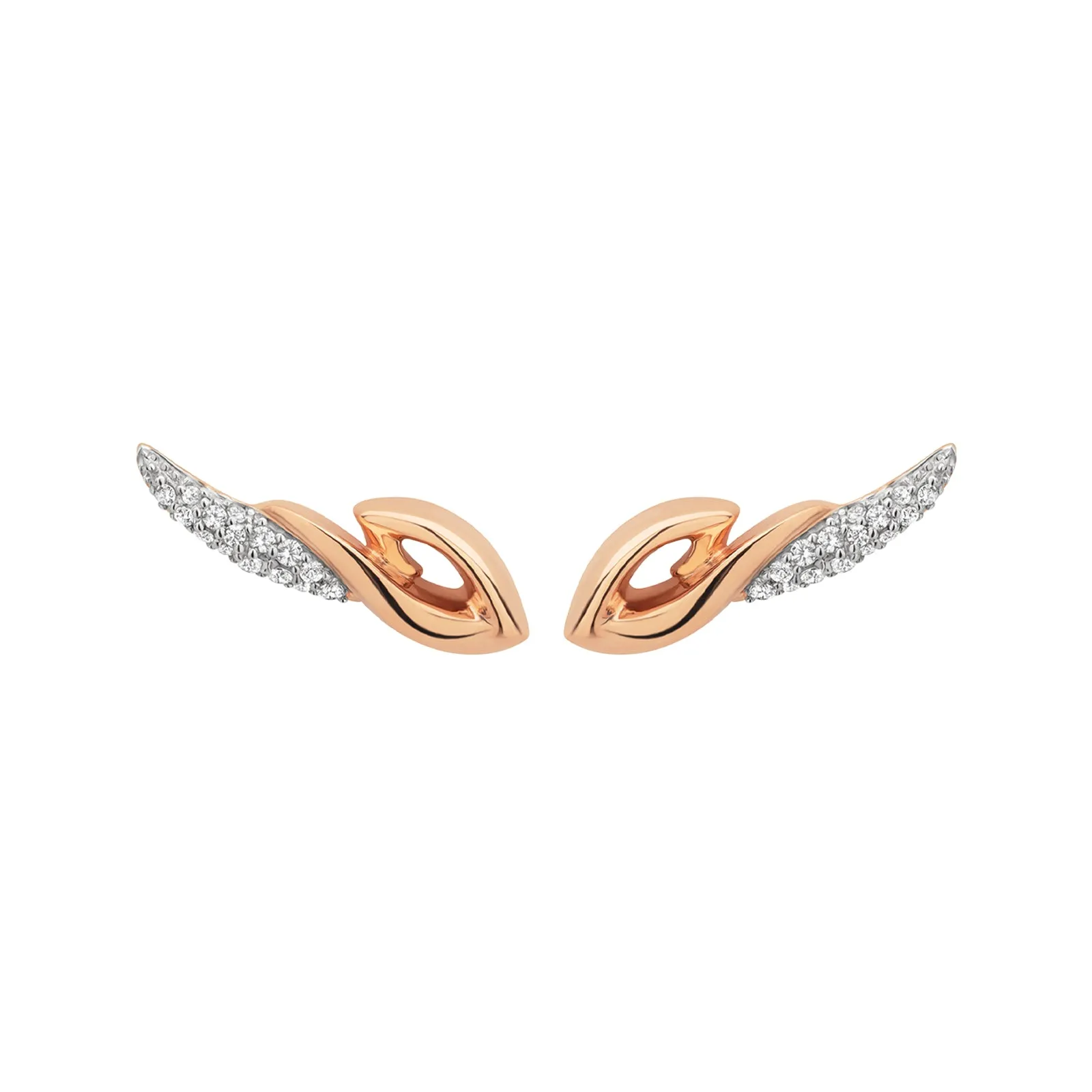 Promise Pavé Contour Earring - 18K Rose Gold Vermeil   CZ Blanc