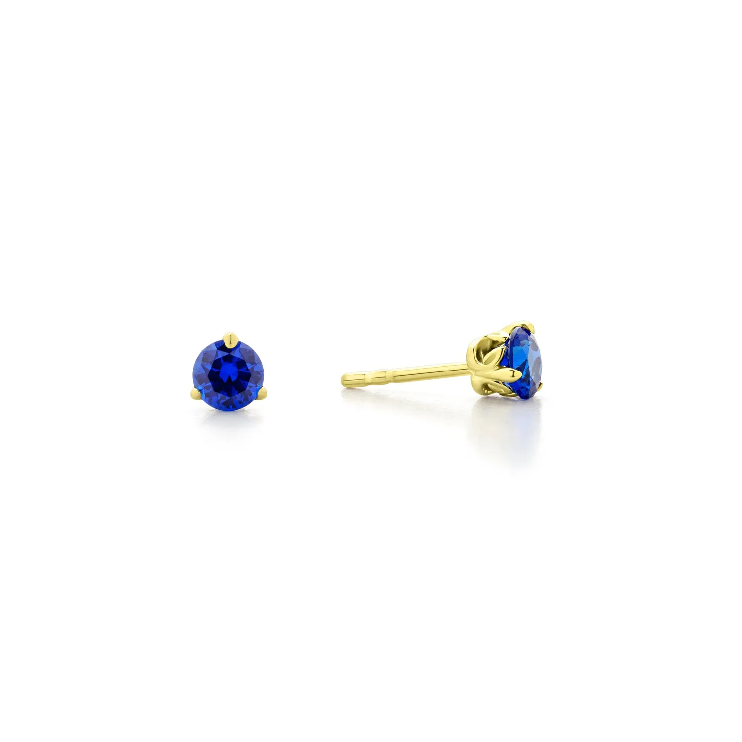 Promise Solitaire Stud 4.5mm - 18K Gold Vermeil   CZ Azure