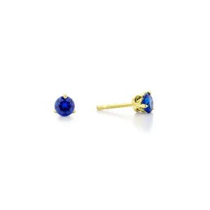 Promise Solitaire Stud 4.5mm - 18K Gold Vermeil   CZ Azure