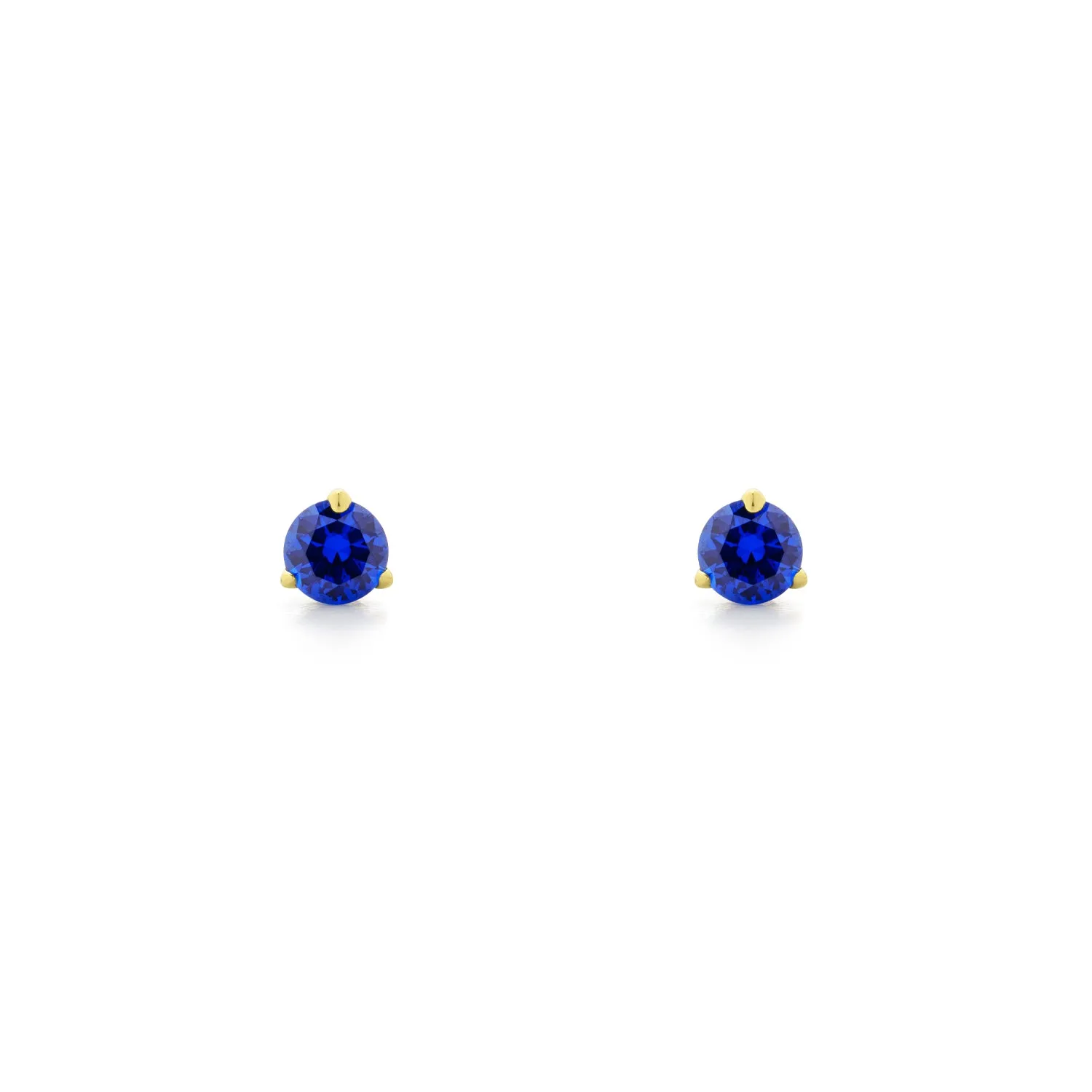 Promise Solitaire Stud 4.5mm - 18K Gold Vermeil   CZ Azure