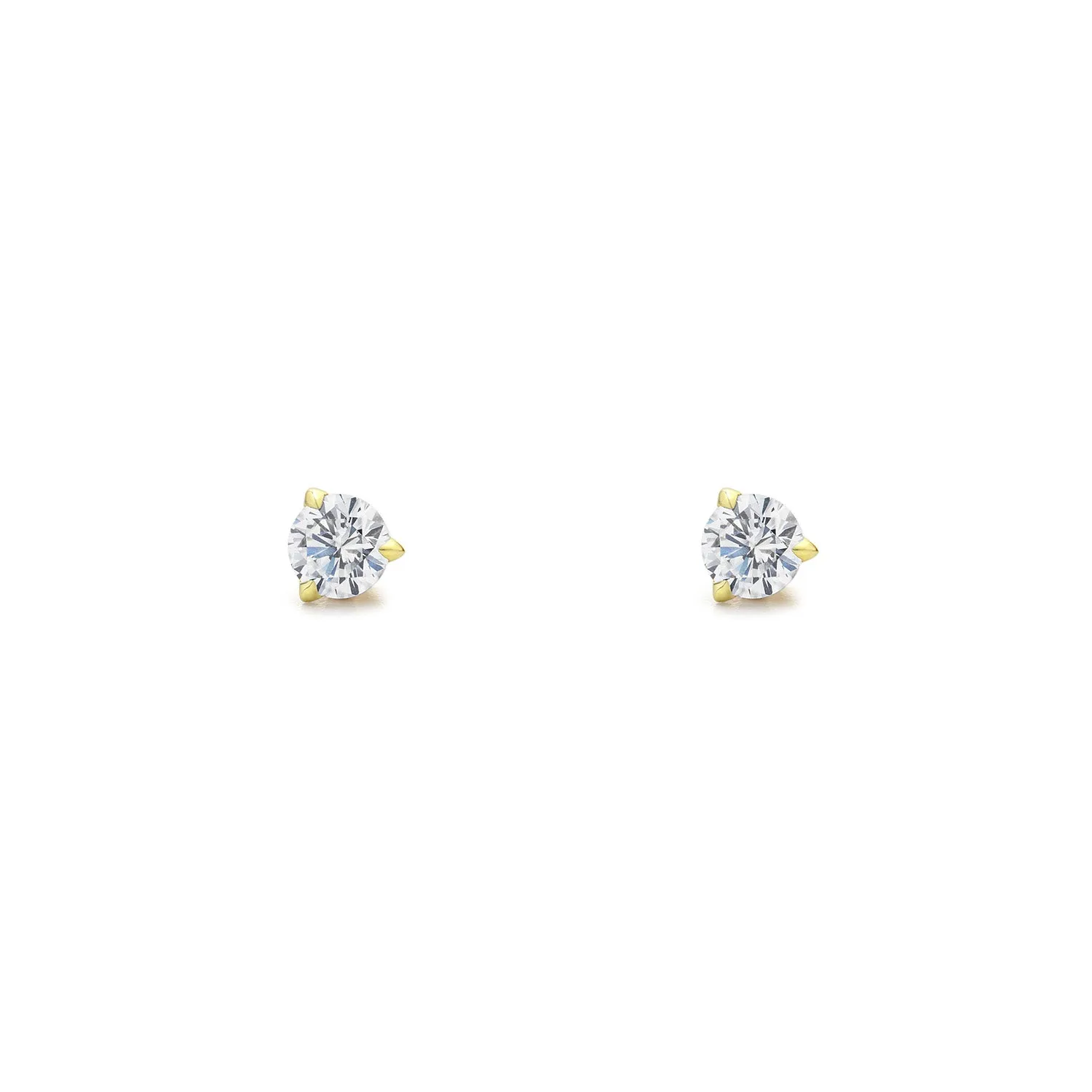 Promise Solitaire Stud 4.5mm - 18K Gold Vermeil   CZ Blanc
