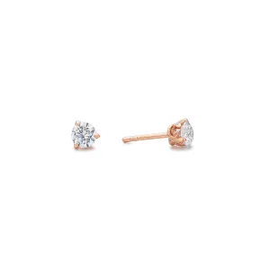 Promise Solitaire Stud 4.5mm - 18K Rose Gold Vermeil   CZ Blanc