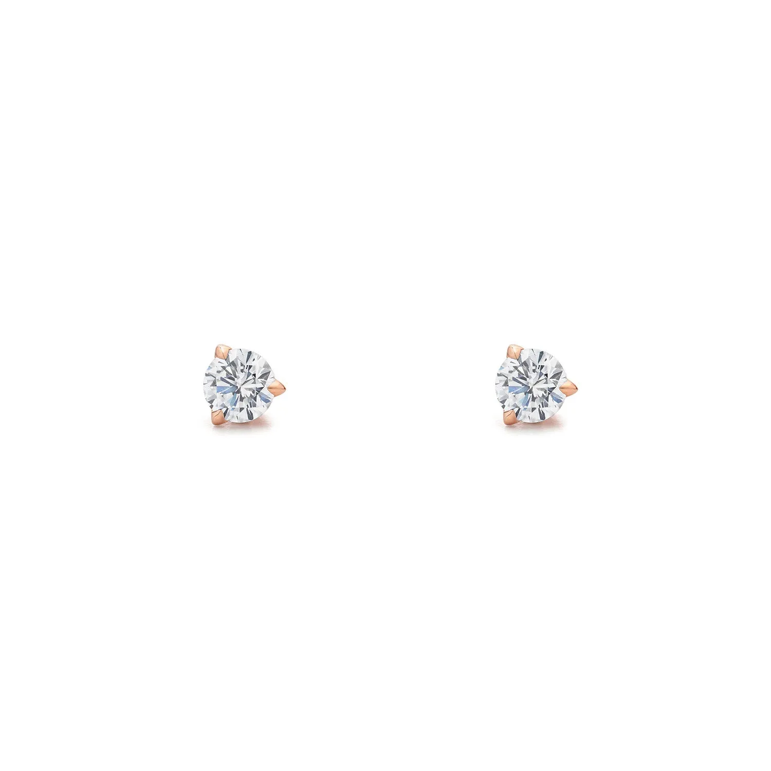 Promise Solitaire Stud 4.5mm - 18K Rose Gold Vermeil   CZ Blanc