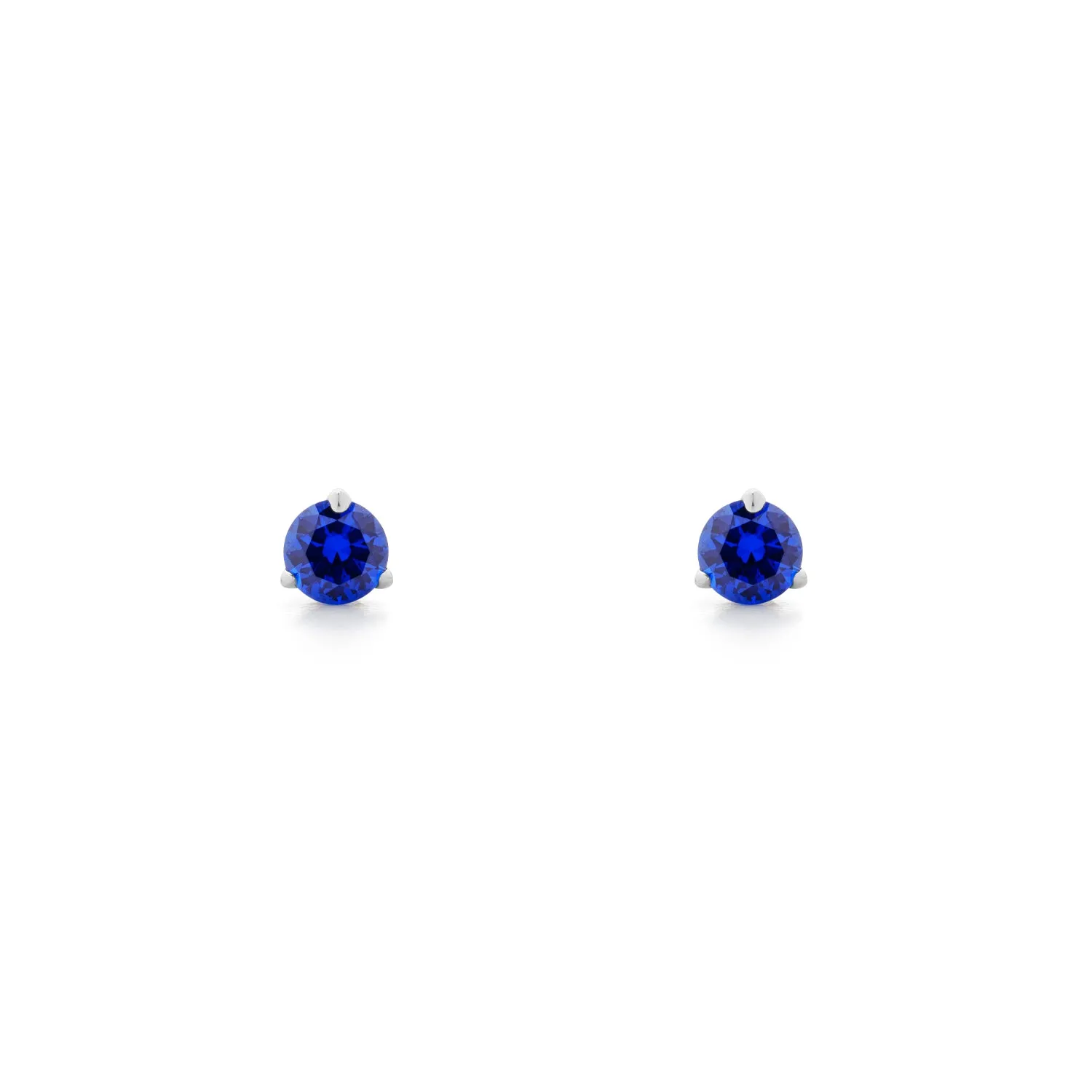 Promise Solitaire Stud 4.5mm - Sterling Silver   CZ Azure