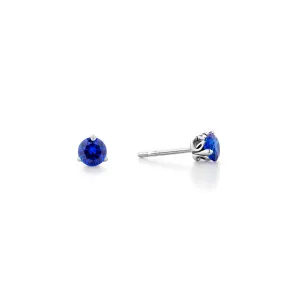 Promise Solitaire Stud 4.5mm - Sterling Silver   CZ Azure