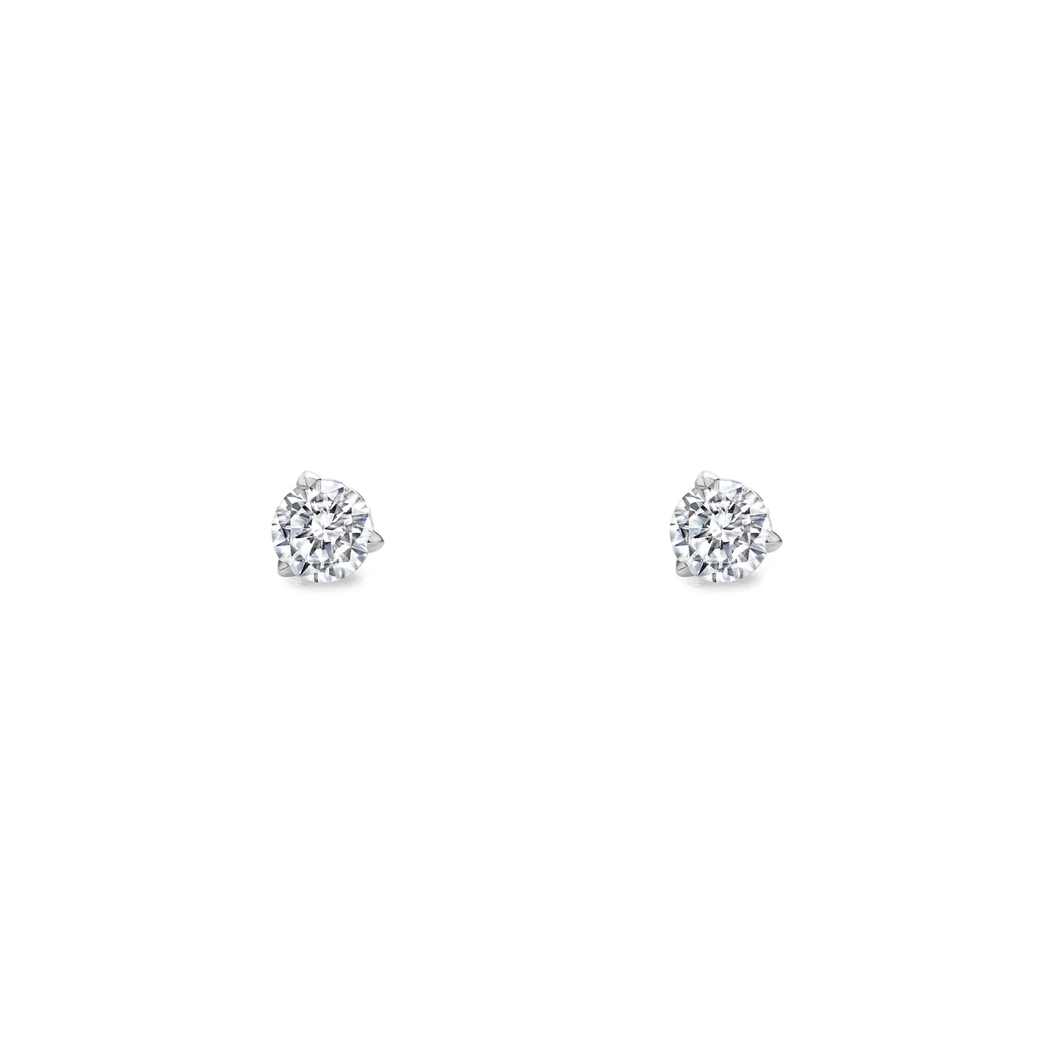 Promise Solitaire Stud 4.5mm - Sterling Silver   CZ Blanc