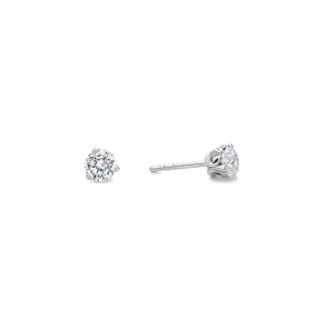 Promise Solitaire Stud 4.5mm - Sterling Silver   CZ Blanc