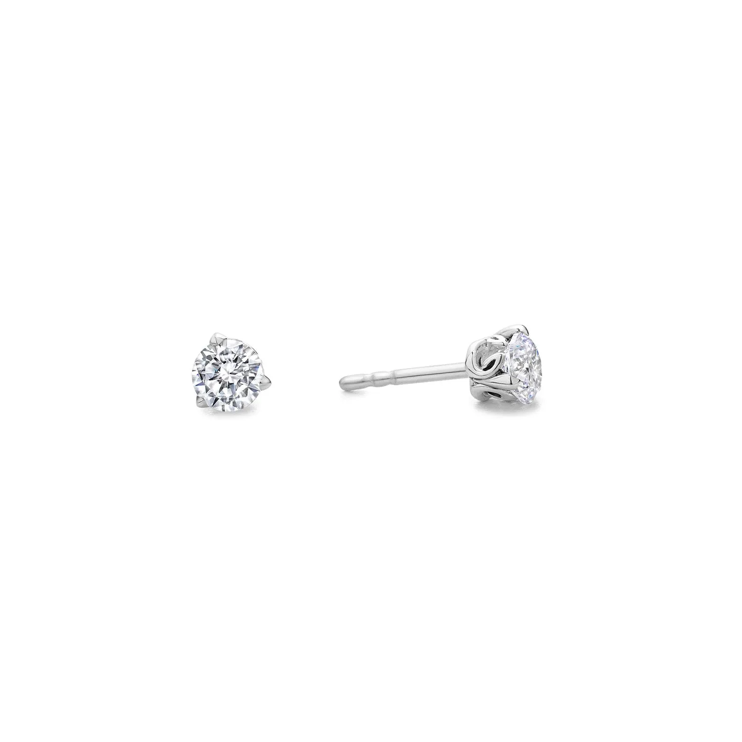 Promise Solitaire Stud 4.5mm - Sterling Silver   CZ Blanc