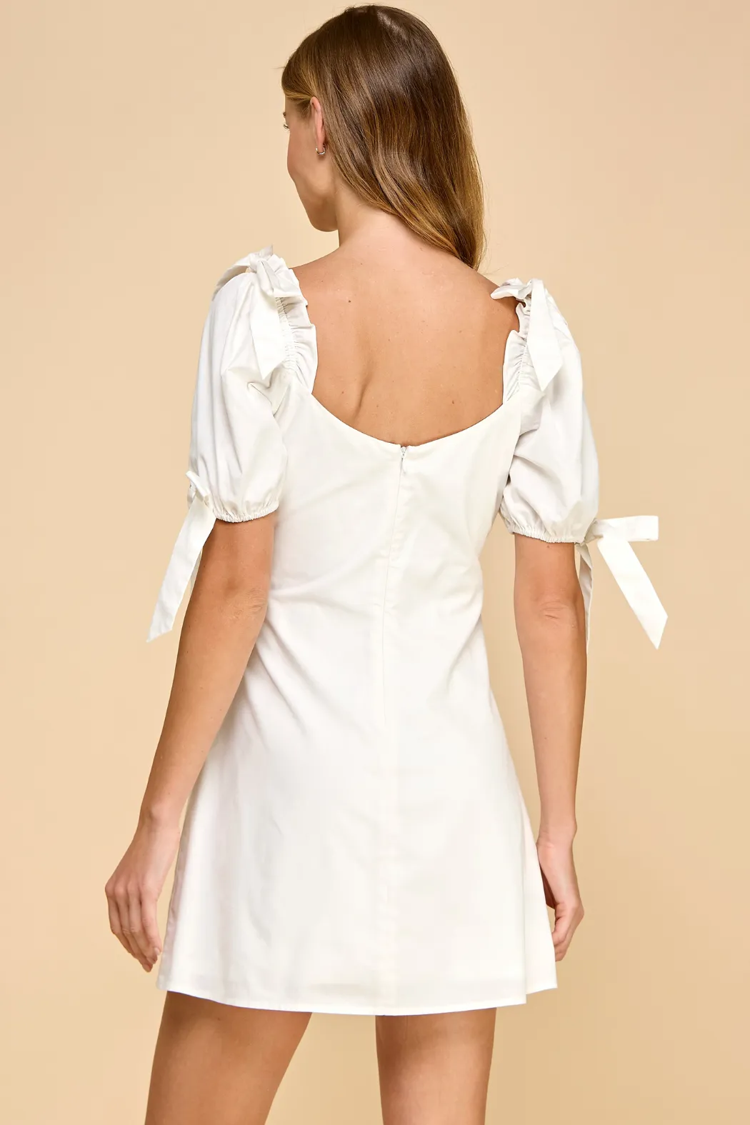 Puff Slv Bow Det Dress