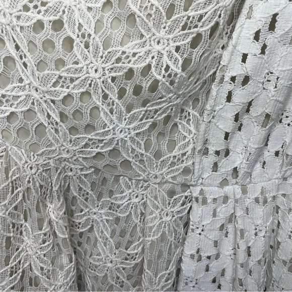 RACHEL ROY Lace Cream White Off Shoulder Mini Dress Romantic Demure SZ 12  EUC