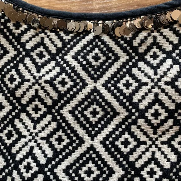 RAPSODIA S/M Tweed Black White Geometric Basketweave Argentina Cotton Jacket