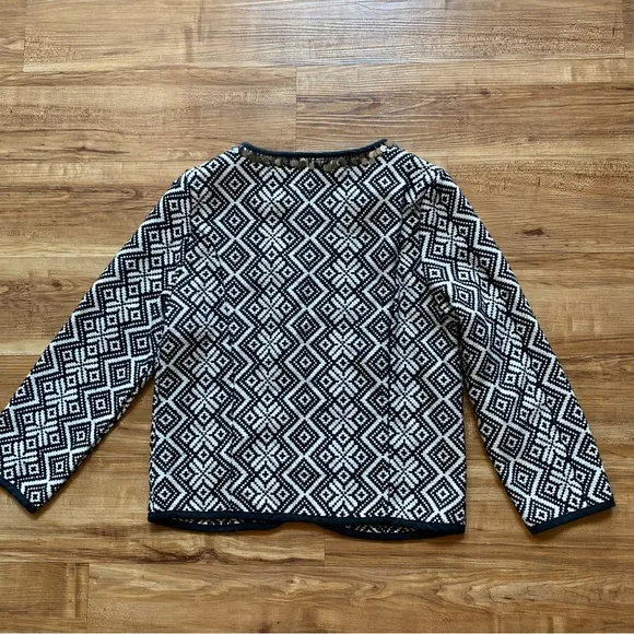 RAPSODIA S/M Tweed Black White Geometric Basketweave Argentina Cotton Jacket