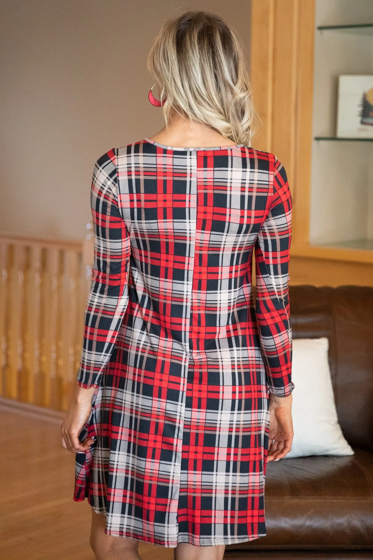 Red and Black Plaid Dress