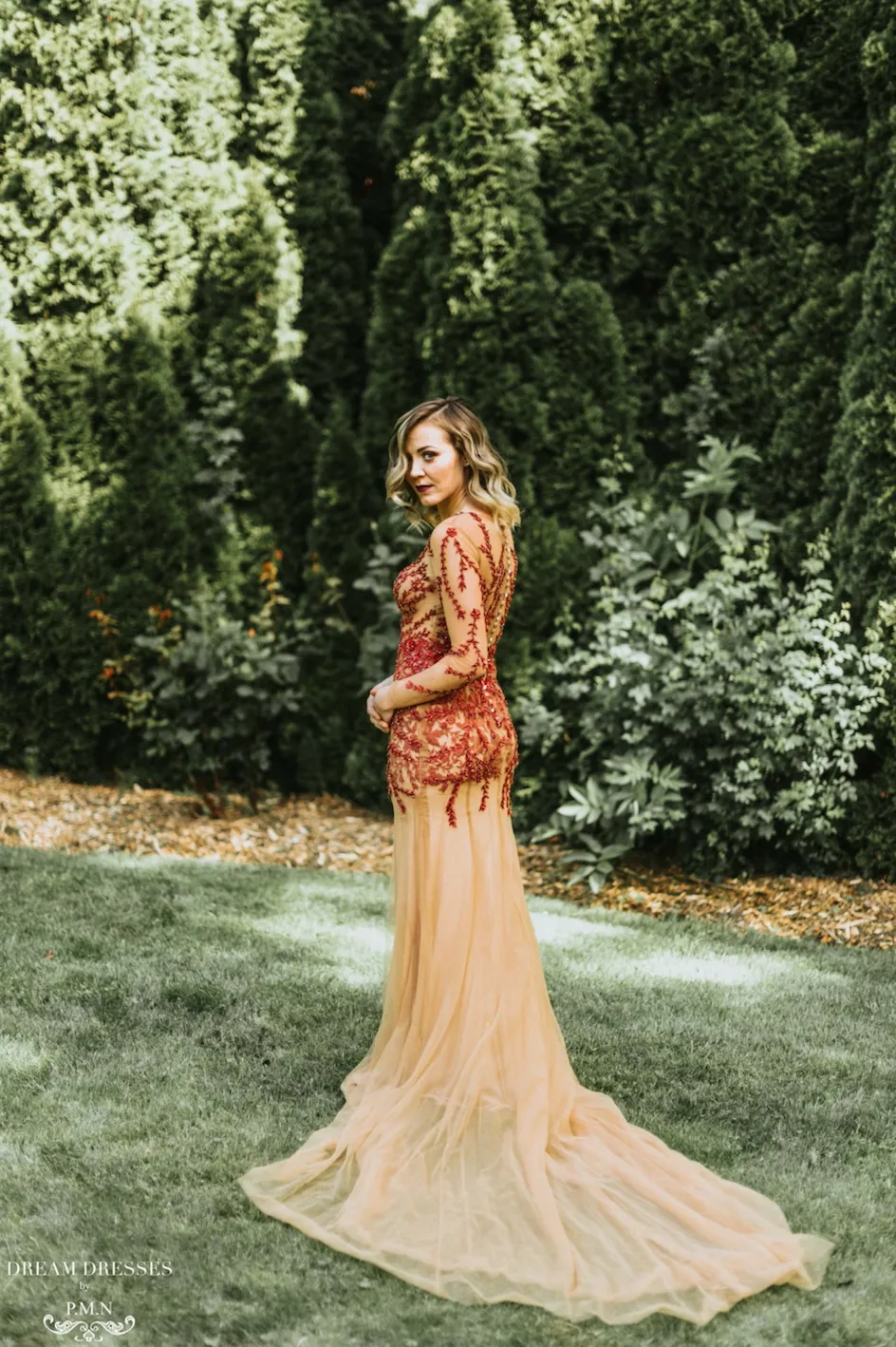 Red and Nude Tulle Dress (#Lacye)