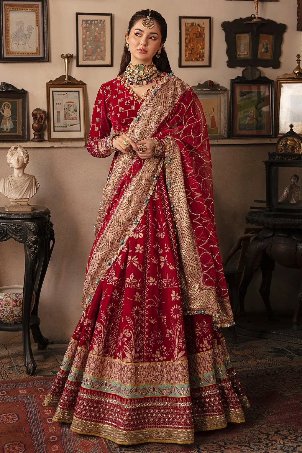 Red Lehenga Choli for Pakistani Wedding Party #PF303