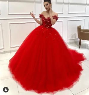 red prom dresses ball gown v neck off the shoulder lace applique elegant prom gowns vestido de graduacion